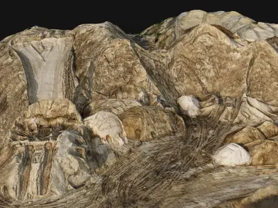 construction site terrain sand piles drone PBR photogrammetry Low-poly 3D model