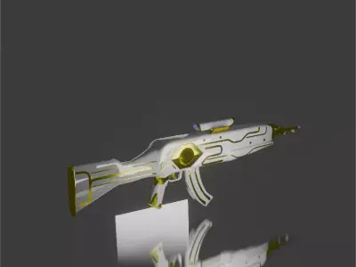 magic futuristic gun  Free low-poly 3D model