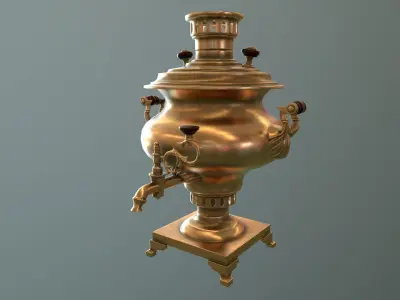 Samovar russian coffee pot - russian coffee pot Free 3D model