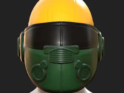 Helmet plastic mask scifi military futuristic  Low-poly 3D model