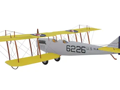 Curtiss JN-4 Jenny Low-poly 3D model