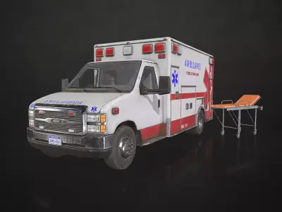 Ambulance Type 3 - V3 Low-poly 3D model