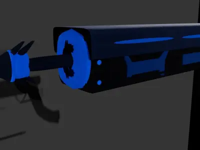 Harpoon Pistol Made in Maya Low-poly 3D model