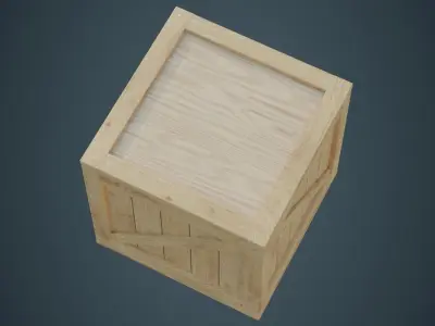 Wooden Box 1A Low-poly 3D model