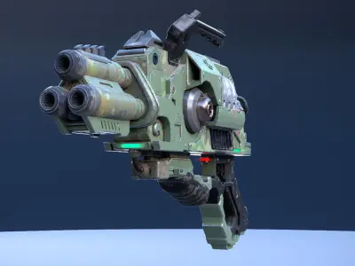 Sci-Fi Gun 3D model 4