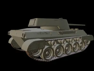 M18 Hellcat Tank Low-poly 3D model