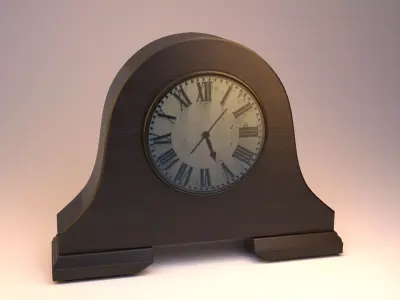 Vintage desk clock Low-poly 3D model