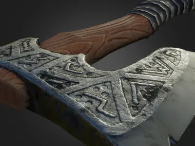 Stylized Game-Ready Axe Low-poly 3D model