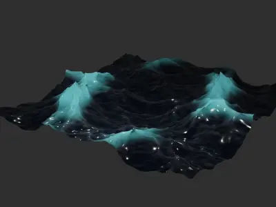 Ocean - made in Blender Low-poly 3D model