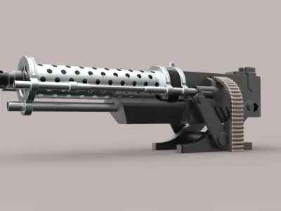 Machine gun 3D model 10