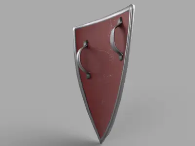 Shield surfboard Low-poly 3D model
