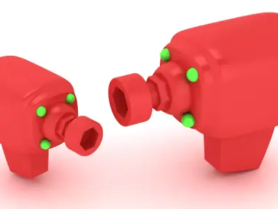 Cyber Core Nodes Stylized Sci-Fi Industrial Duo 3D print model