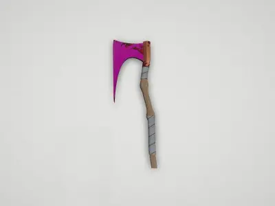 Game asset Pink-Headed Axe with Unique Design 3D model