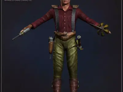 Captain Scott Dow  Low-poly 3D model