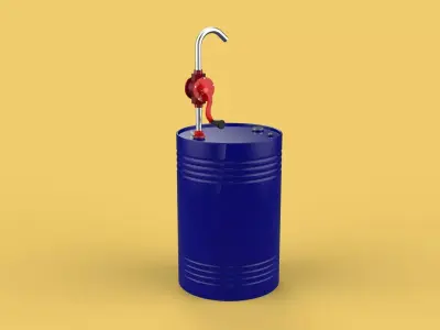 MANUAL PUMP HAND CRANK ROTARY FUEL OIL STEEL DRUM BARREL GALLONS 3D model
