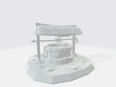 Magic Vintage Well  Low-poly 3D model
