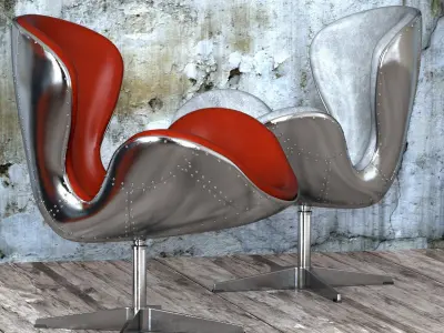 Seat Spitfire Swan Chair Aviator 5 colors 3D model