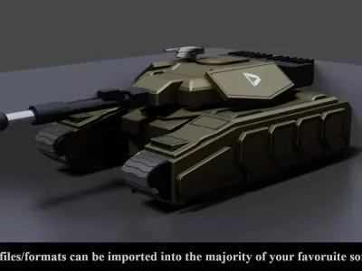 Sci Fi Military Tank - Low poly - Game Ready Low-poly 3D model