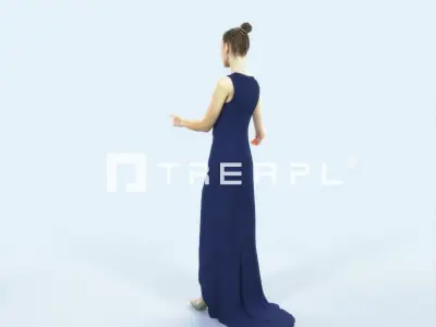 Beauty 08H pointing Couple Pointing Event Elegant Woman Low-poly 3D model