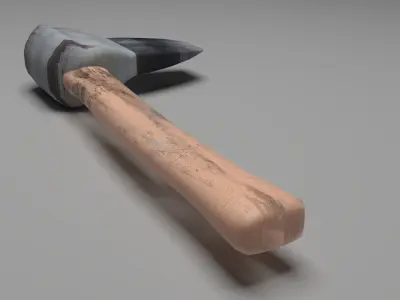  Rusty axe Low-poly 3D model