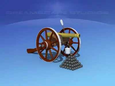 Model 1841 6lb field cannon 3D model