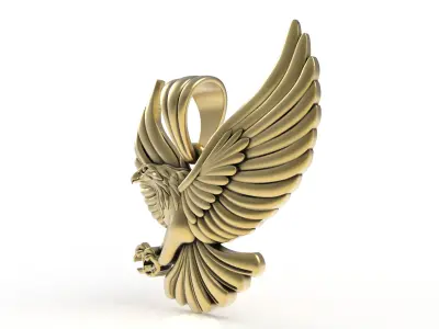 Antique Falcon Pendant 3D print model