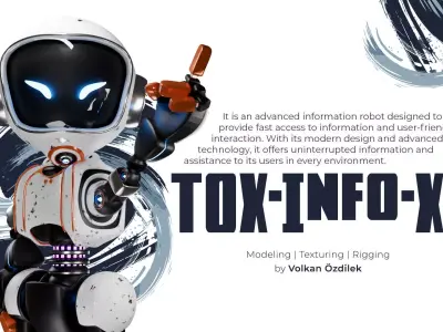 TOX-Info-X1 Mini Robot Low-poly 3D model