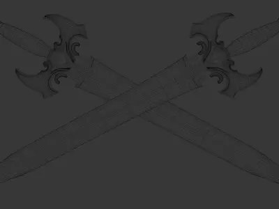 Excalibur Sword Low Poly Low-poly 3D model