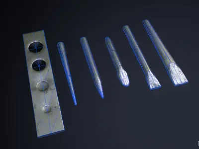 Blacksmithing Chisels and Tools Low-poly 3D model
