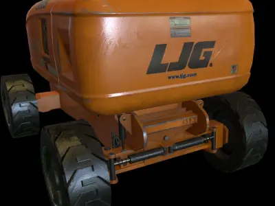 Rigged and animated Boom Lift  Low-poly 3D model