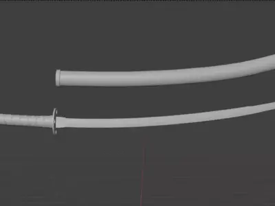 Katana Samurai Ninja sword Low-poly 3D model