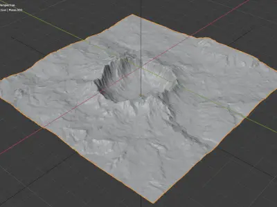 Alien Planet Moon  Crater Sci-Fi Fantasy Scenery 3D model