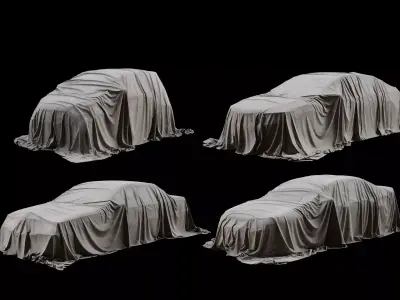 Standart Car Covers Collection Low-Poly Low-poly 3D model