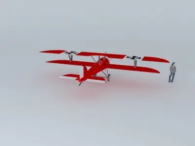 WW1 German biplane Free 3D model