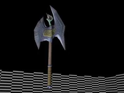 Fantasy Battle Axe Low-poly 3D model get
