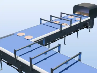 Industrial Food Processing Conveyor 3D model