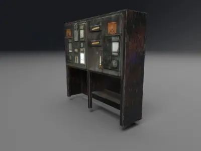 Vintage Electric Control Box - Old Electrics Low-poly 3D model