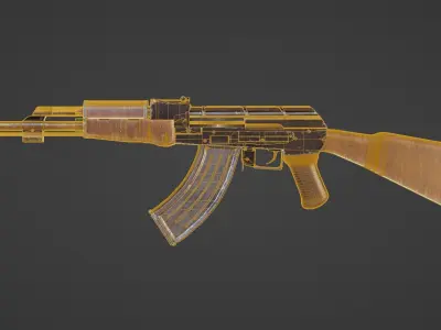 AK47 Battle Ready Game And Render Asset Low-poly 3D model