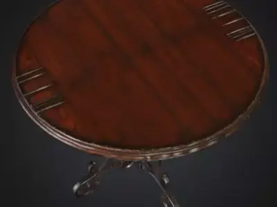 French Victorian table 3D model