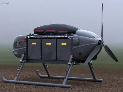  Military Aerial Delivery Vehicle Rigged for Cinema 4D 