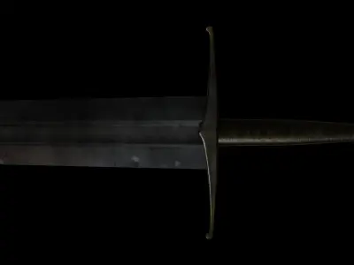 Realistic Medieval Knightly Sword Low-poly 3D model