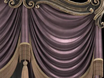 classical curtain 2 3D model
