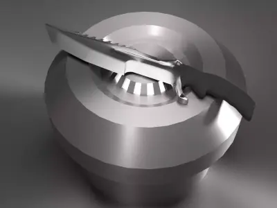 Combat Knife Low-poly 3D model 6