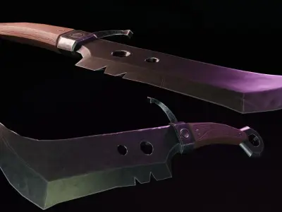 knife Low-poly 3D model 16