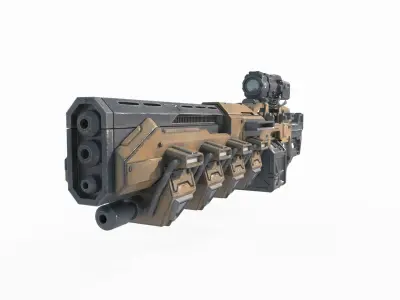 Future sci-fi weapon laser gun 3D model