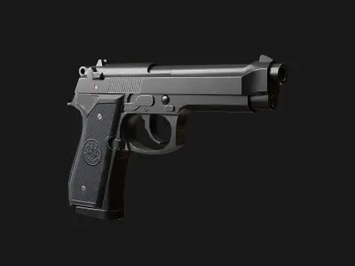 Beretta-92 pen Low-poly 3D model