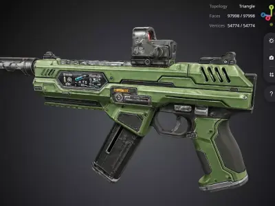 Green Pistol 3D model
