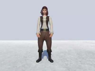 Pirate 2 Avatar Rigged Low-poly 3D model