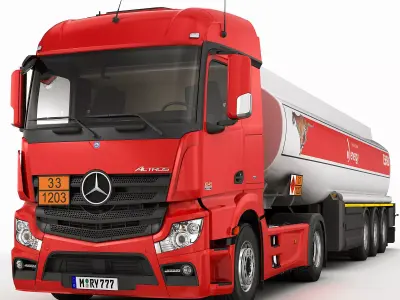Mercedes Actros Tanker Truck 3D model