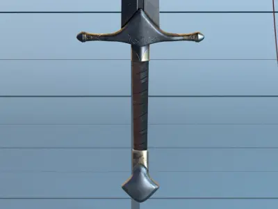 Broken sword PBR 3D model